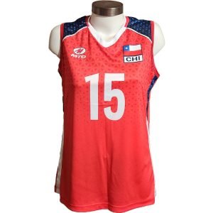 Camiseta de juego Oficial Roja 2024 – Selección de Voleibol de Chile