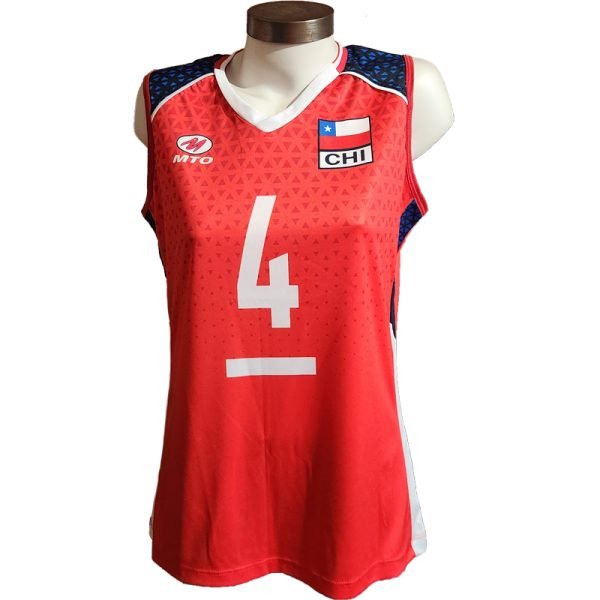 Camiseta de juego Oficial Roja 2024 – Selección de Voleibol de Chile - Imagen 4